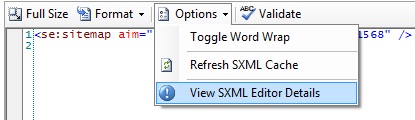 View SXML Editor Details
