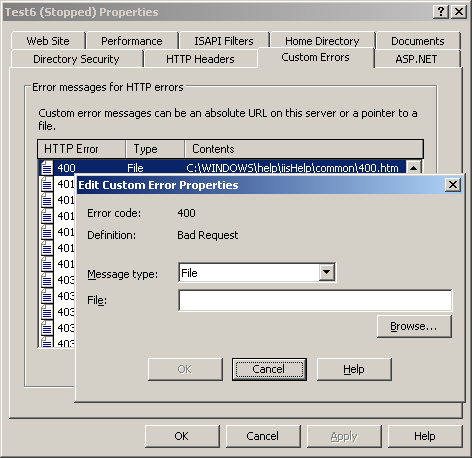 Custom errors in IIS