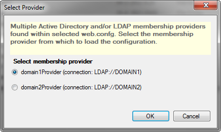 Active Directory Tester - Select Provider