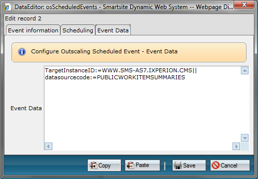Scheduled Event - Event Data