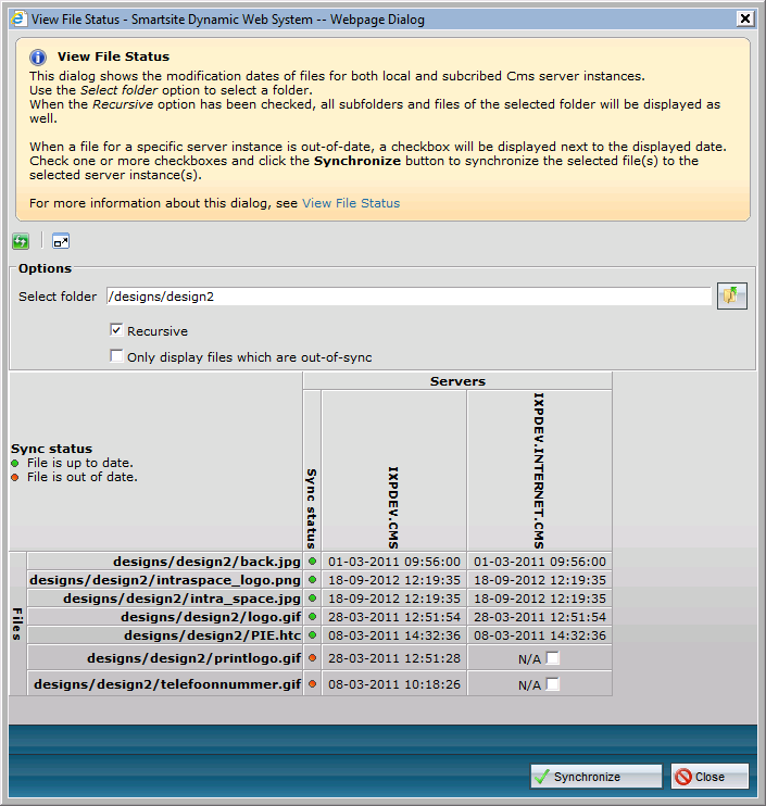 View File Status dialog