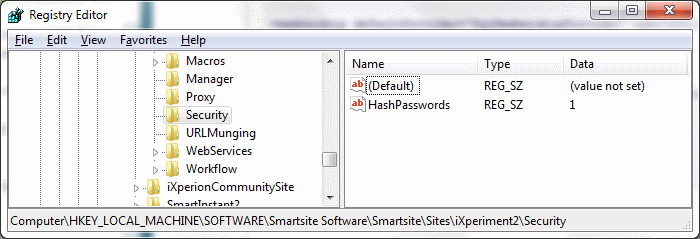 Hash Passwords CMS setting