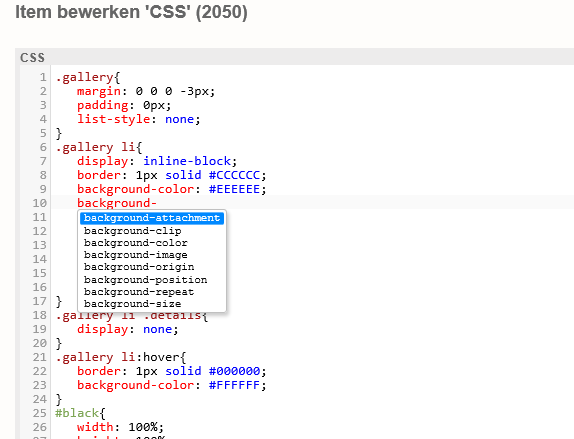 Code Mirror CSS example