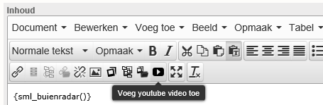 YouTube plugin button