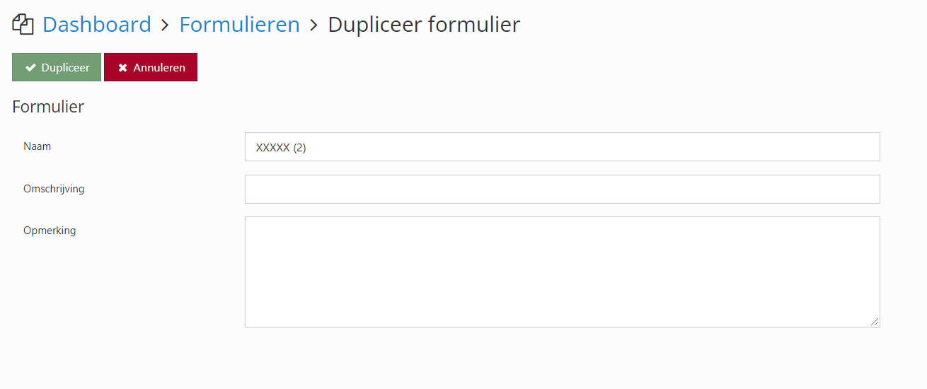 Dupliceer formulier